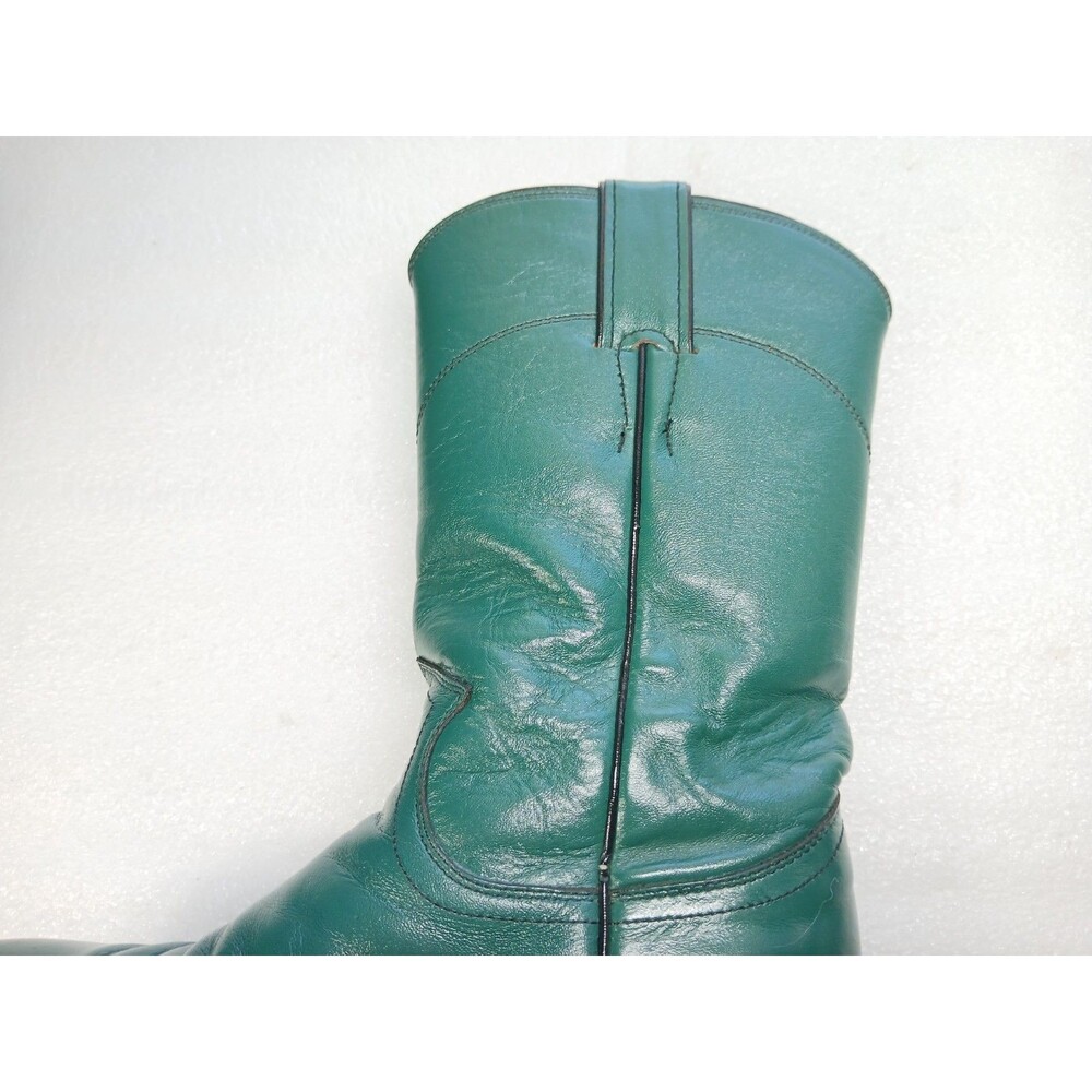 Justin Women's Green Leather Cowboy Boots – Size 4.5 – Made in USA - Picture 7 of 16